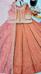 Gorgeous Silk Orange Color Top With Lehenga Gorgeous Silk Orange Color Top With Lehenga