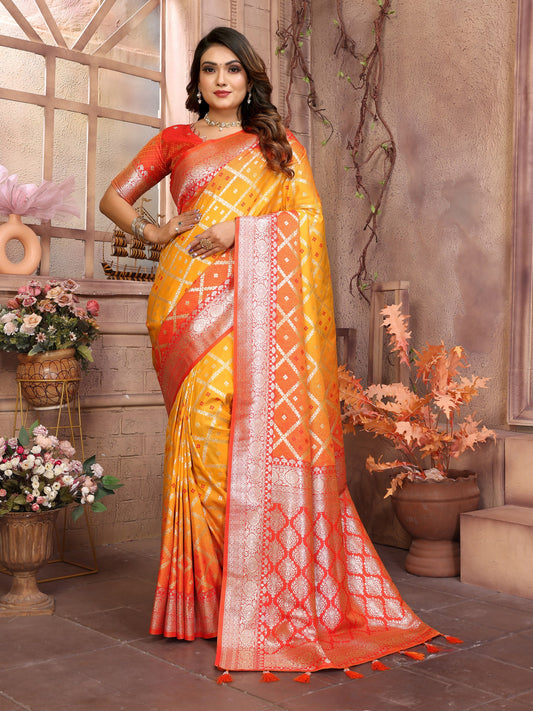 Wonderful Orange Color Kochi Silk Saree