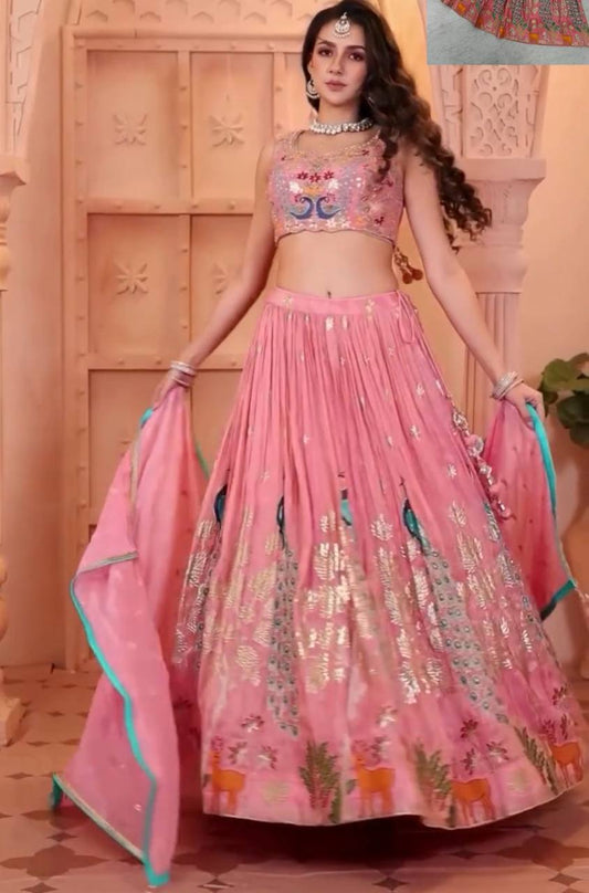 Wonderful Sequence Work Pink Color Lehenga Choli