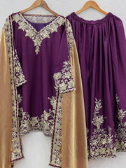 Outstanding Sequence Work Purple Color Palazzo With Dupatta Set Outstanding Sequence Work Purple Color Palazzo With Dupatta Set