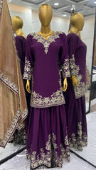 Outstanding Sequence Work Purple Color Palazzo With Dupatta Set Outstanding Sequence Work Purple Color Palazzo With Dupatta Set