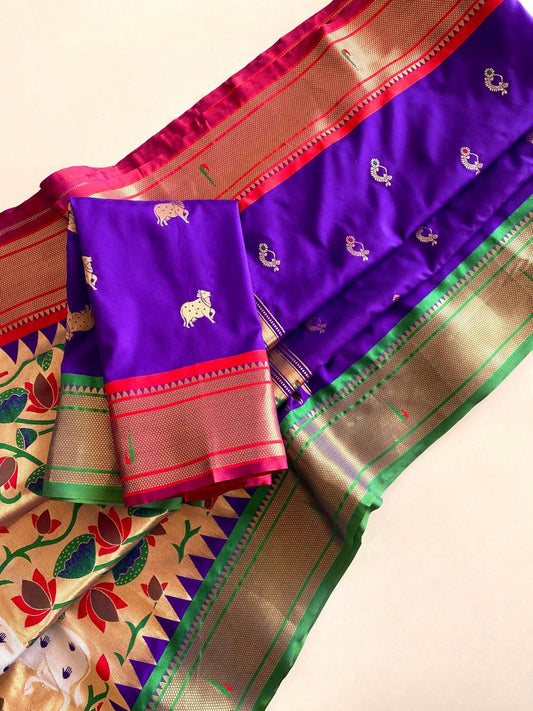 Adorable Paithani Weaving Blue Color Saree