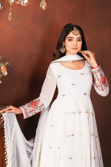 Stylish Embroidered Work White Color Gown Stylish Embroidered Work White Color Gown