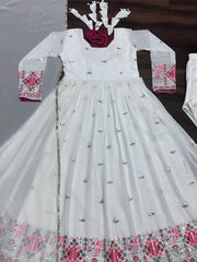 Stylish Embroidered Work White Color Gown Stylish Embroidered Work White Color Gown