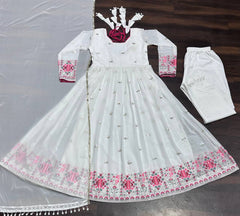 Stylish Embroidered Work White Color Gown Stylish Embroidered Work White Color Gown