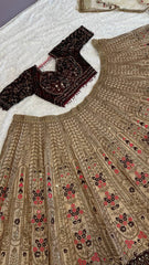 Luxuriant Beige Color Kasturi Silk Lehenga Choli Luxuriant Beige Color Kasturi Silk Lehenga Choli