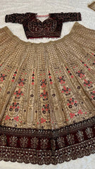 Luxuriant Beige Color Kasturi Silk Lehenga Choli Luxuriant Beige Color Kasturi Silk Lehenga Choli