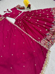 Wonderful Chinon Pink Color Sequence Work Lehenga Choli Wonderful Chinon Pink Color Sequence Work Lehenga Choli