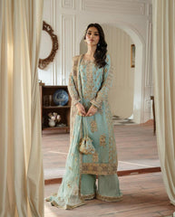 Stunning Sequence Work Sky Blue Color Sharara Suit Stunning Sequence Work Sky Blue Color Sharara Suit