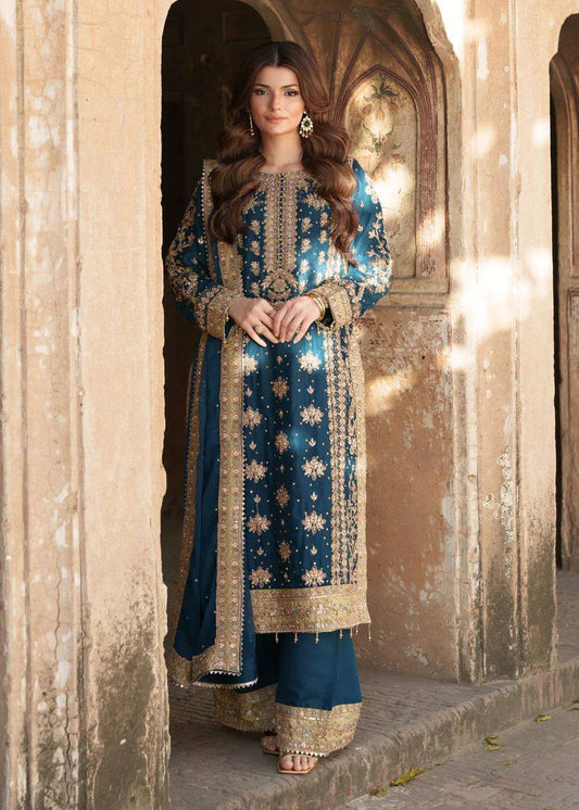 Awesome Heavy Work Georgette Blue Color Salwar Suit