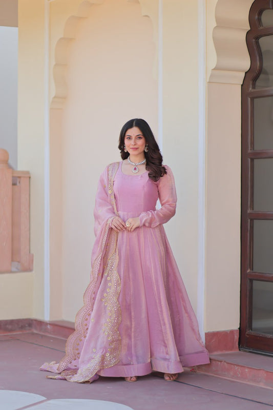 Function Wear Pink Color Gown