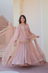 Function Wear Peach Color Gown Function Wear Peach Color Gown