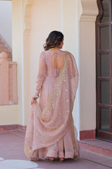 Function Wear Peach Color Gown Function Wear Peach Color Gown