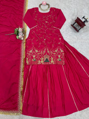 Glimmering Heavy Work Pink Color Top With Lehenga Choli Glimmering Heavy Work Pink Color Top With Lehenga Choli