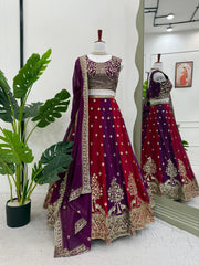 Wedding Wear Heavy Work Double Shaded Lehenga Choli Wedding Wear Heavy Work Double Shaded Lehenga Choli