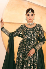 Occasion Wear Heavy Work Green Color Anarkali Gown Occasion Wear Heavy Work Green Color Anarkali Gown