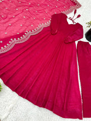 Adorable Fandy Silk Pink Color Anarkali Gown Adorable Fandy Silk Pink Color Anarkali Gown