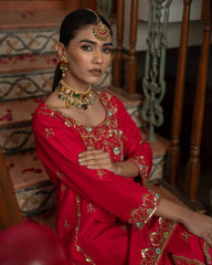 Designer Heavy Work Red Color Sharara Suit Designer Heavy Work Red Color Sharara Suit