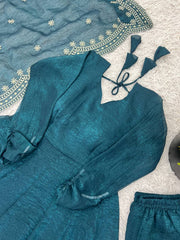 Adorable Fandy Silk Blue Color Anarkali Gown Adorable Fandy Silk Blue Color Anarkali Gown