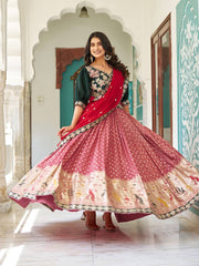 Traditional Wear Embroidery Work Peach Color Lehenga Choli Traditional Wear Embroidery Work Peach Color Lehenga Choli