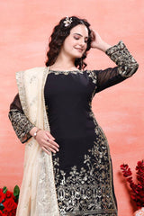 Designer Heavy Work Black Color Sharara Suit Designer Heavy Work Black Color Sharara Suit