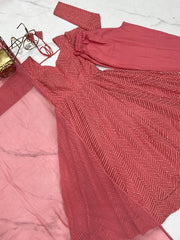 Awesome Sequence Work Peach Color Anarkali Suit Awesome Sequence Work Peach Color Anarkali Suit