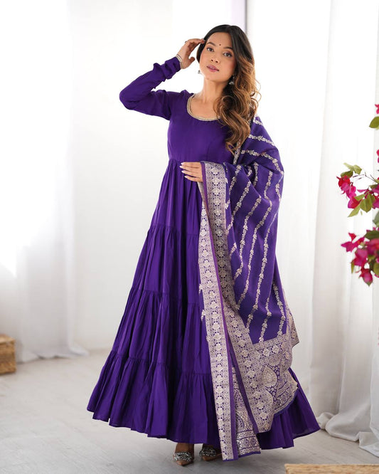 Festive Wear Purple Color Anarkali Gown