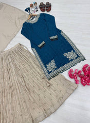 Glorious Heavy Work Blue Color Top with Lehenga Glorious Heavy Work Blue Color Top with Lehenga