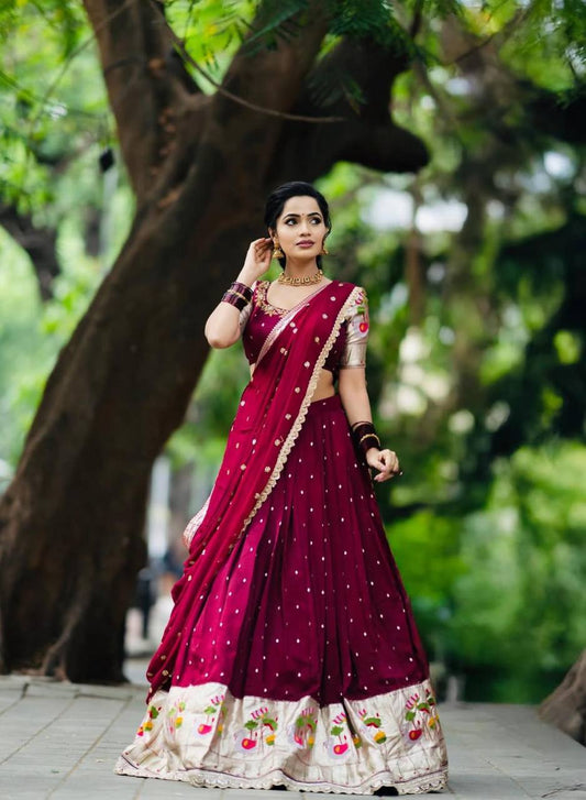Casual Wear Sequence Work Red Color Lehenga Choli
