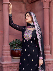 Fantastic Sequence Work Black Color Sharara Suit Fantastic Sequence Work Black Color Sharara Suit