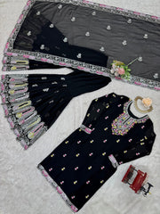 Fantastic Sequence Work Black Color Sharara Suit Fantastic Sequence Work Black Color Sharara Suit