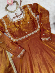 Glorious Fendi Silk Brown Color Gown Glorious Fendi Silk Brown Color Gown