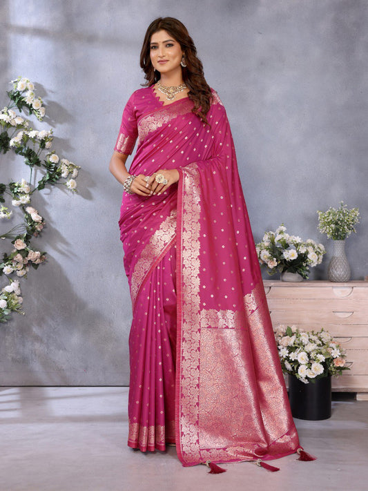 Occasion Wear Pink Color Banarasi Silk Saree