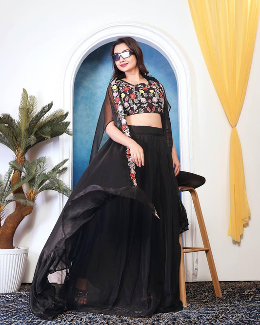 Precious Sequence Work Black Color Lehenga Choli