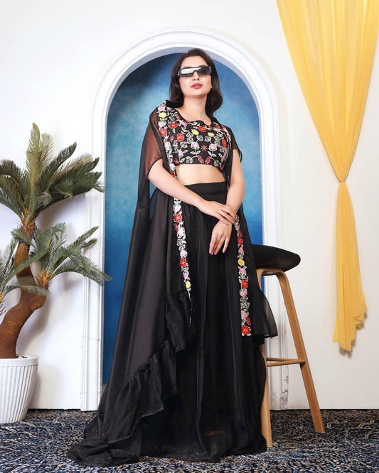 Precious Sequence Work Black Color Lehenga Choli