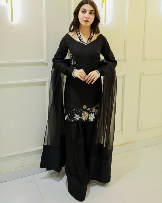 Elegant Sequence Work Black Color Salwar Suit