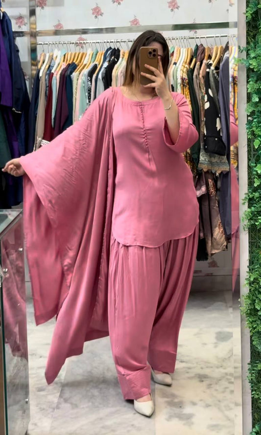 Patiala Style Pink Color Salwar Suit