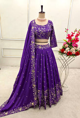 Sequence Work Purple Color Lehenga Choli Sequence Work Purple Color Lehenga Choli