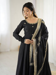 Function Wear Sequence Work Black Color Anarkali Gown Function Wear Sequence Work Black Color Anarkali Gown