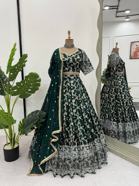 Amazing Sequence Work Green Color Lehenga Choli