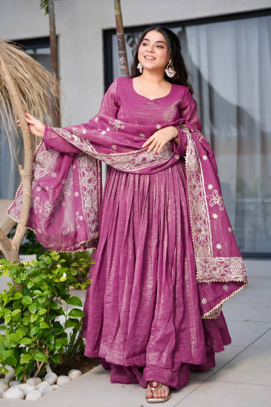 Rakhi Special Gold Crazy Onion Color Sharara Suit
