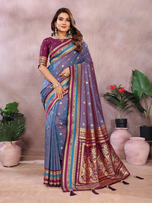 Occasion Wear Light Purple Color Designer Silk Saree