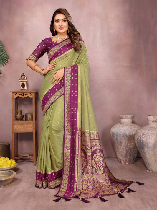 Mehndi Color Function Wear Kalamkari Silk Sarees