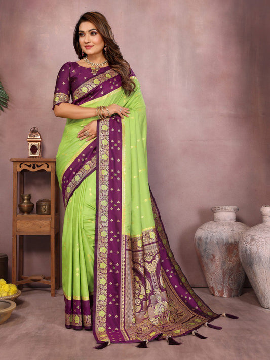 Green Color Function Wear Kalamkari Silk Sarees