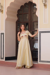 Designer Gold Crush Cream Color Exclusive Gown Designer Gold Crush Cream Color Exclusive Gown