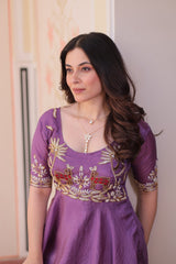 Designer Gold Crush Lavender Color Exclusive Gown Designer Gold Crush Lavender Color Exclusive Gown