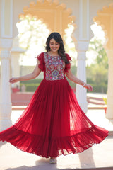 Maroon Color Multi Thread Work Ravishing Gown Maroon Color Multi Thread Work Ravishing Gown