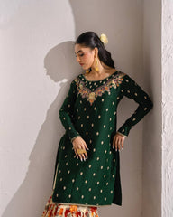 Embroidery Work Green Color Glorious Sharara Suit Embroidery Work Green Color Glorious Sharara Suit