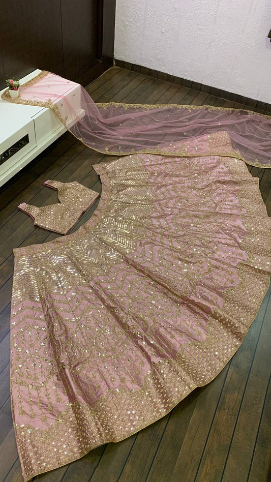Marriage Special Pink Color Zari Work Designer Lehenga Choli