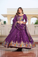 Purple Sequence & Thread Work Lehenga Choli Purple Sequence & Thread Work Lehenga Choli